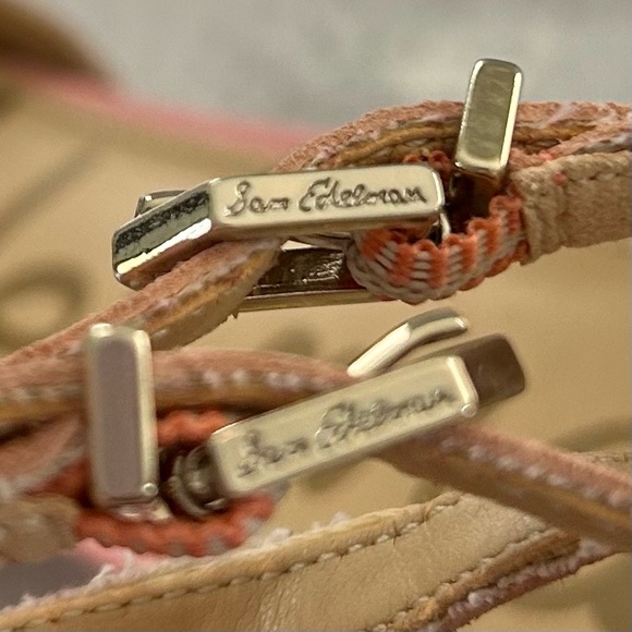 Sam Edelman LARA Scalloped Edge Ankle Strap Block Heel Pumps, Pink 9.5 - Picture 7 of 11